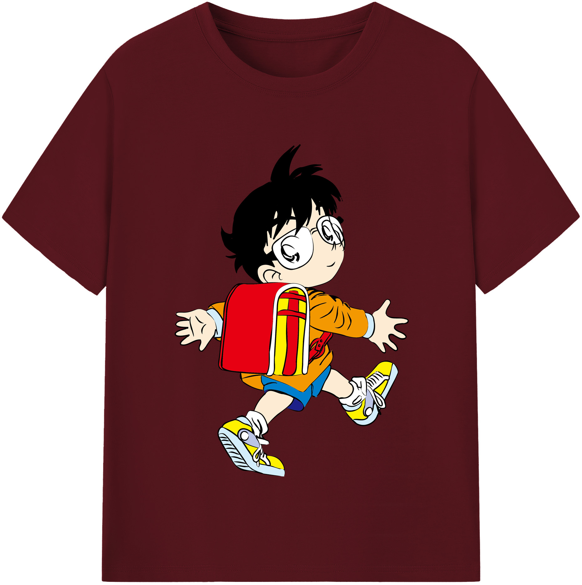 （画像用） 名探偵コナン 江戸川 コナン Detective Conan Conan Edogawa 綿100％半袖Tシャツ（フロントプリント）